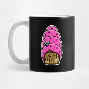 Cute Cupcake with Beehive Hairstyle in Pink Icing - Sprinkls and All - Cupcake Mug